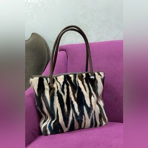 Natural Mink leather handbag